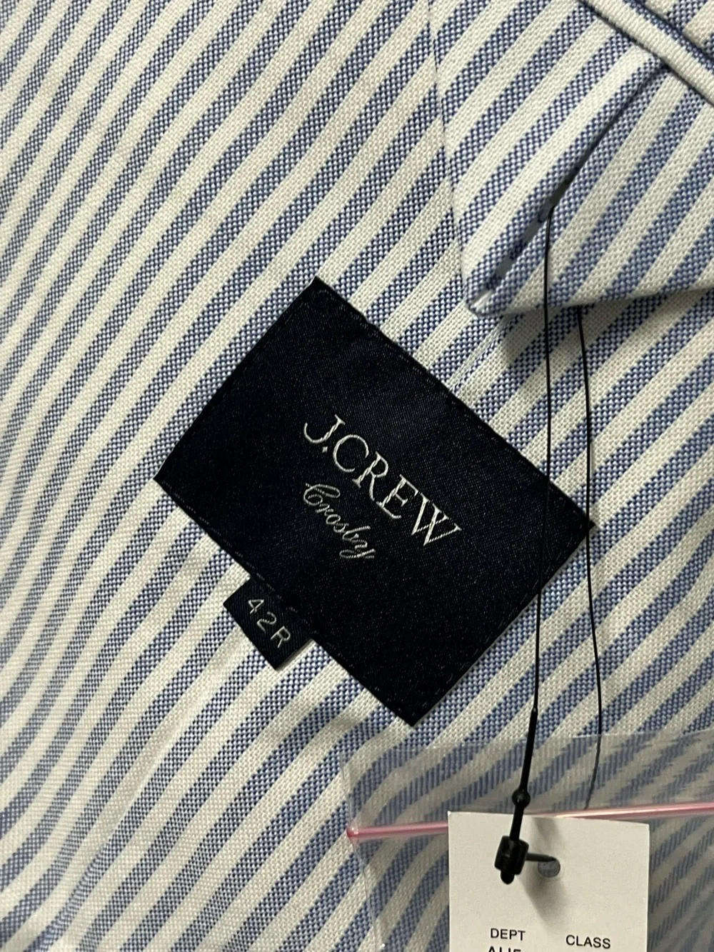 NWT J.Crew Crosby Blazer Men’s 42R Blue Somelos Cotton Sport Coat Double Vent